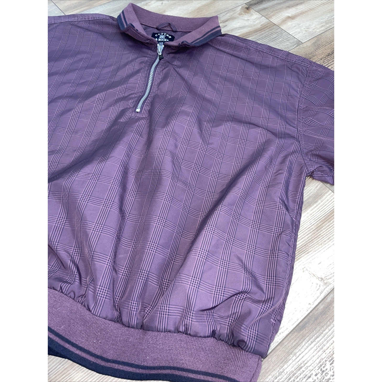 Womens Cutter & Buck Purple 1/4 Windbreaker Size Large Ladies